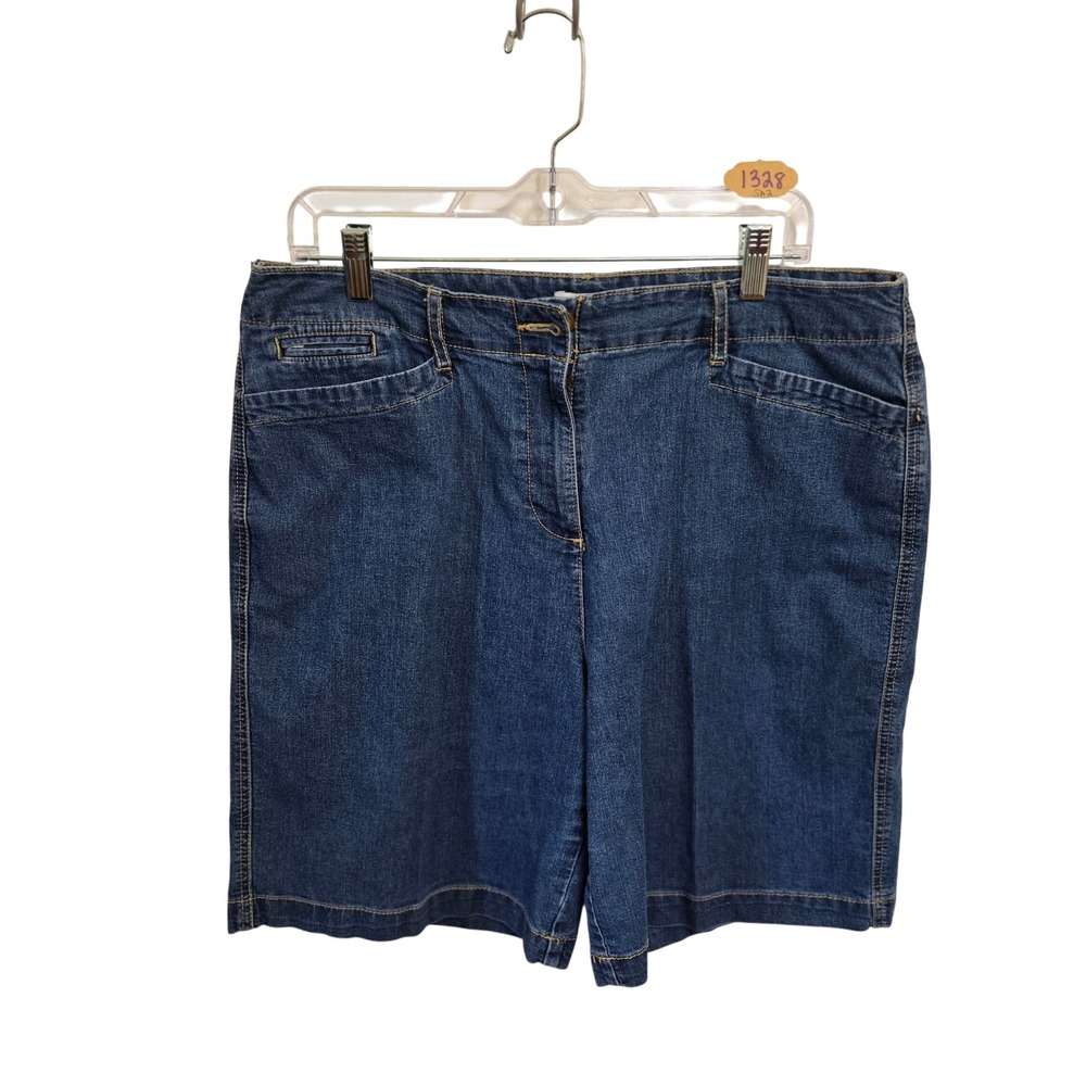 Kim Rogers Womens Denim Bermuda Shorts Blue Size 16 Stretch Jean Shorts